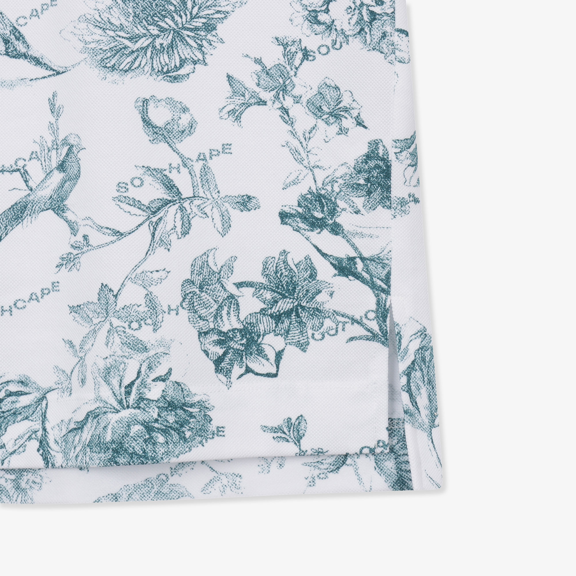 여성 네이처 프린트 하프집 티셔츠_그린