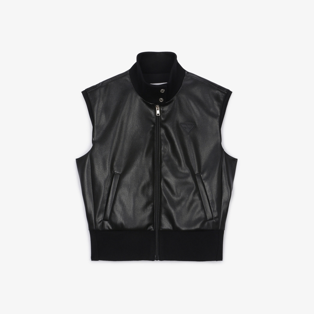 여성 아트로고 에코 레더 베스트_블랙