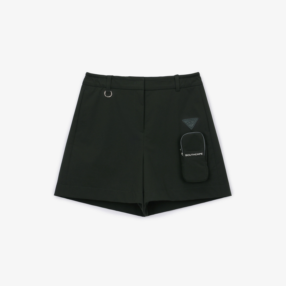 여성 투웨이 아웃 포켓 숏 팬츠_다크 그린