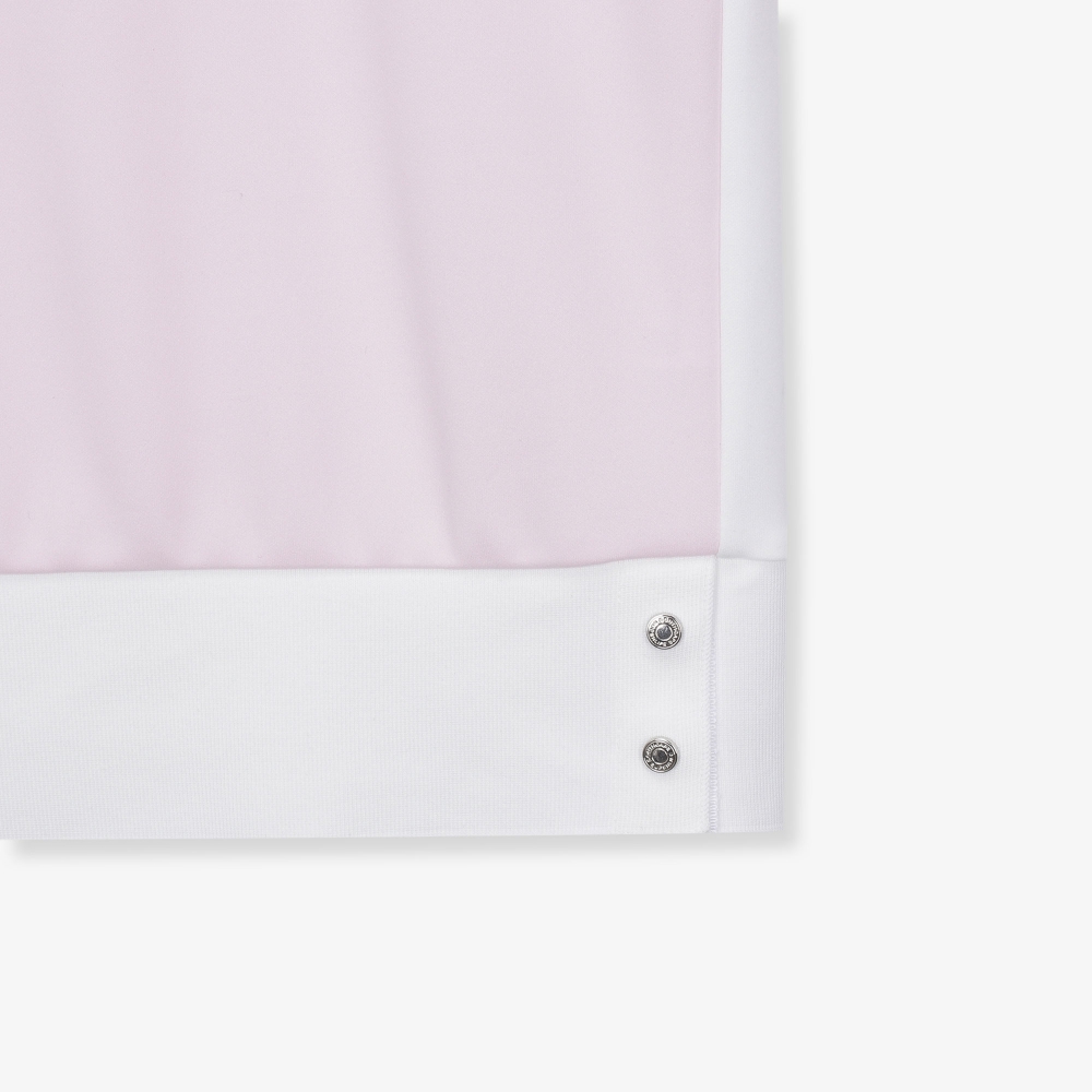 여성 앞뒤 배색 16 로고 자수 칼라 티셔츠_라이트 핑크