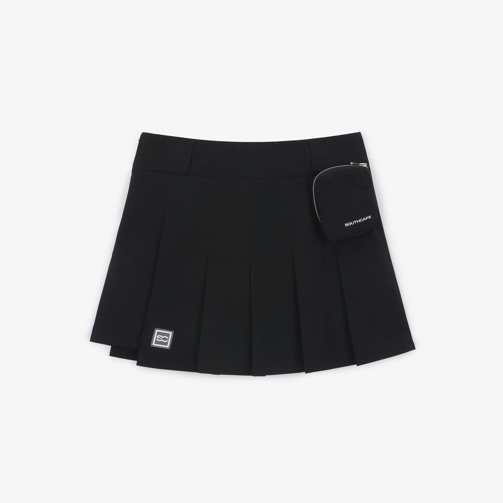여성 포켓 플리츠 큐롯 팬츠_블랙