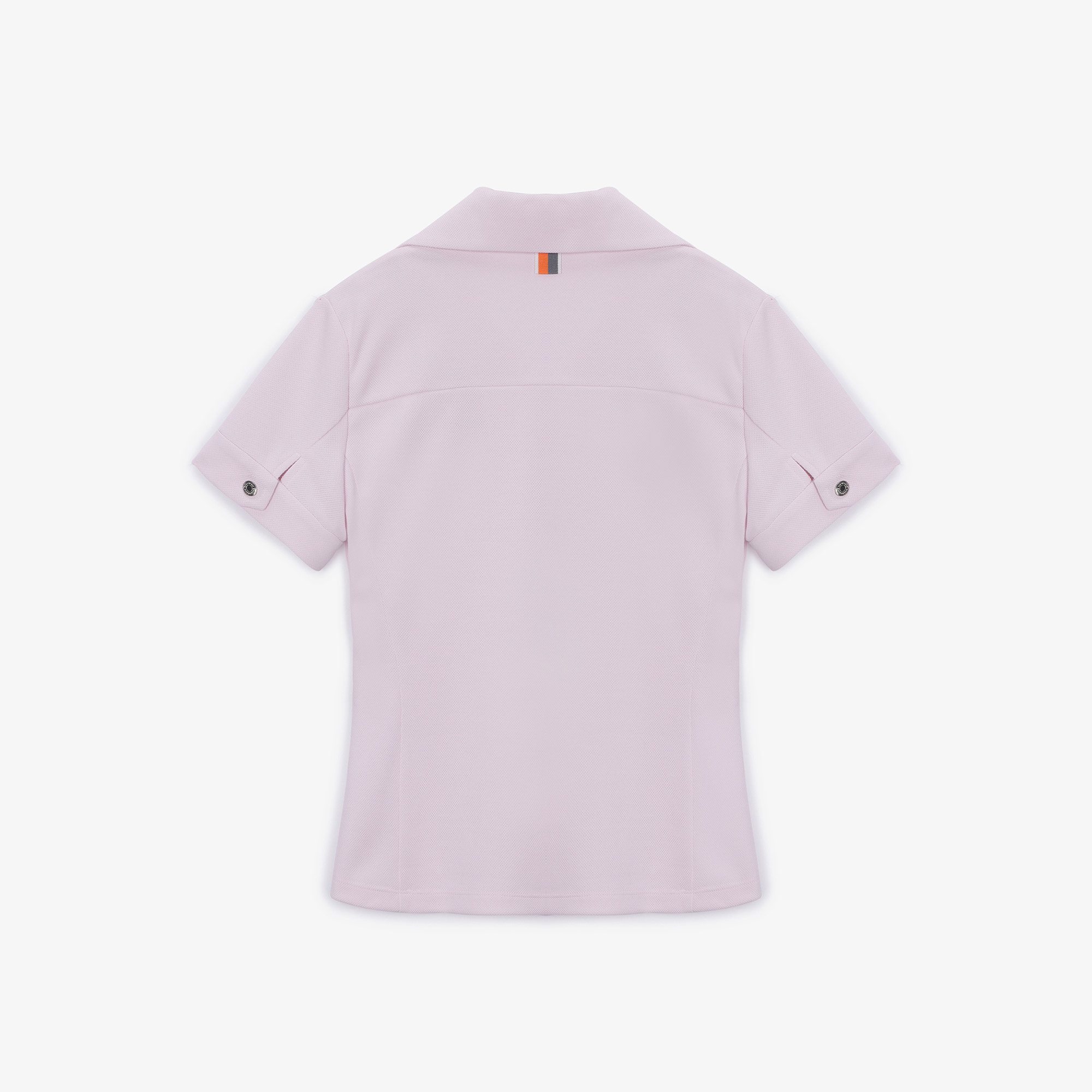 여성 SCOC 엠블럼 와이드 칼라 티셔츠_라이트 핑크