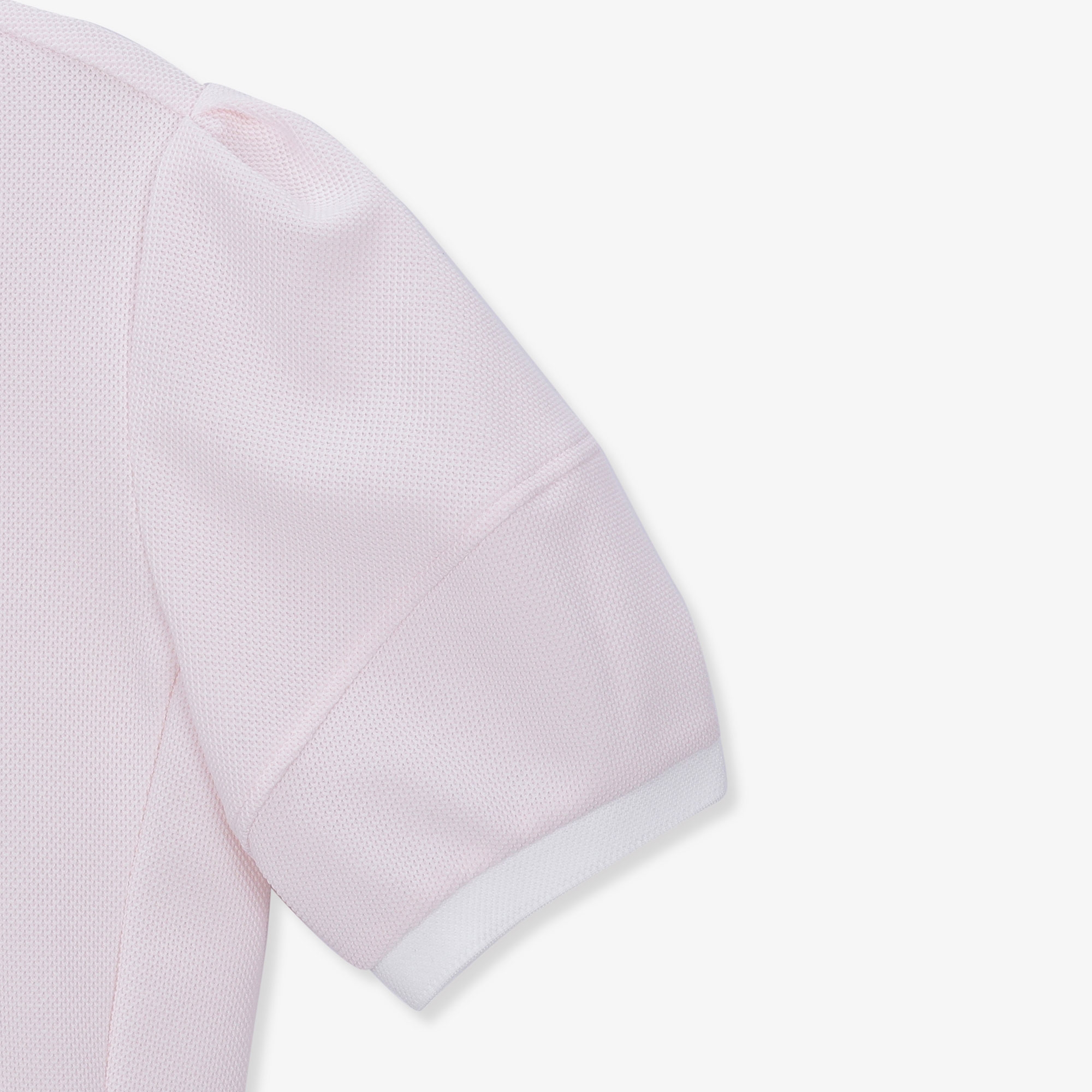 여성 볼륨 소매 칼라 반팔 티셔츠_라이트 핑크