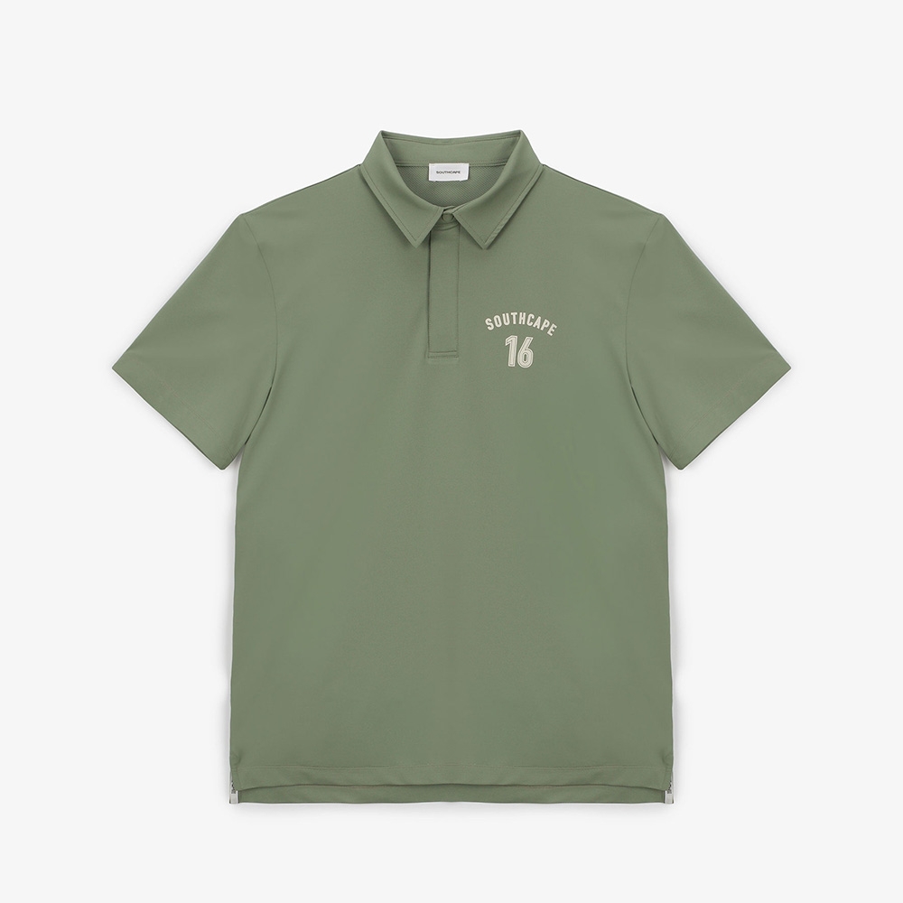 남성 16 로고 칼라 티셔츠_라이트 카키