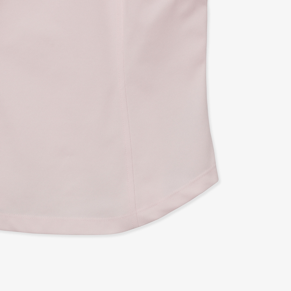 여성 원형 로고 볼륨 소매 티셔츠_라이트 핑크