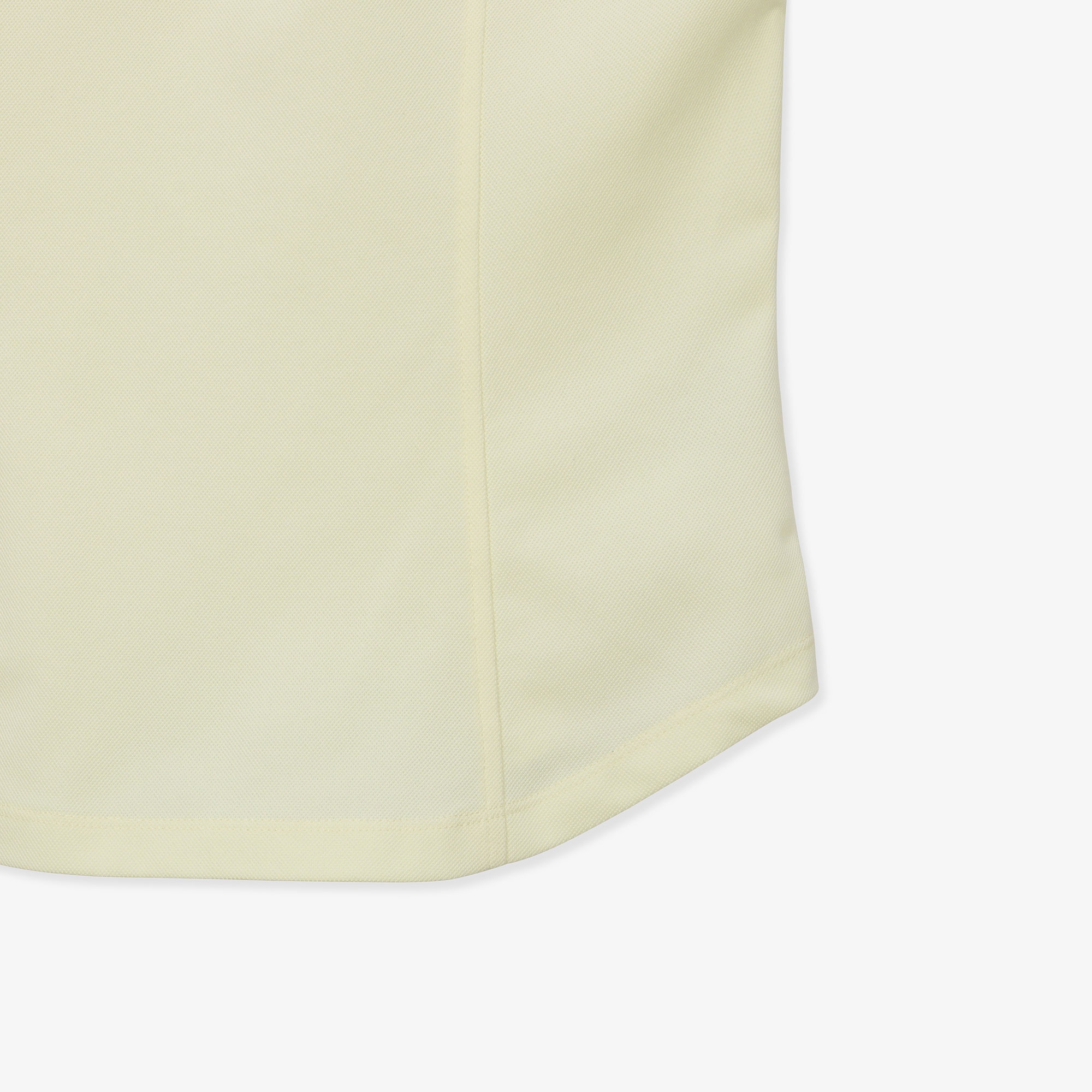 여성 원형 로고 볼륨 소매 티셔츠_라이트 옐로우