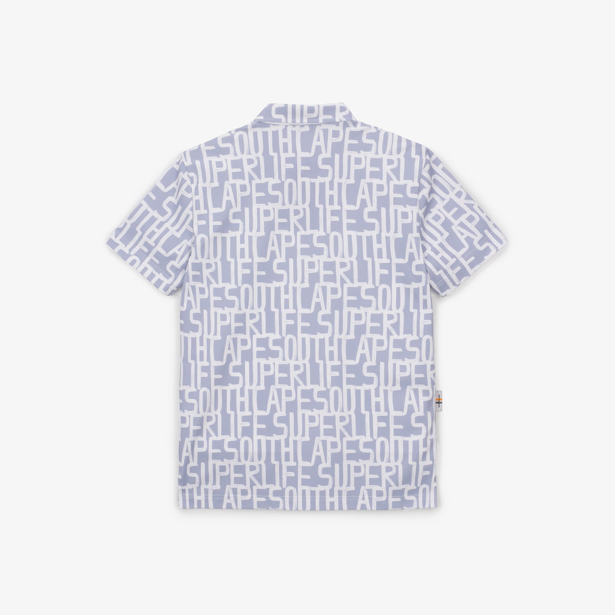 남성 드로잉 로고 패턴 칼라 티셔츠_블루