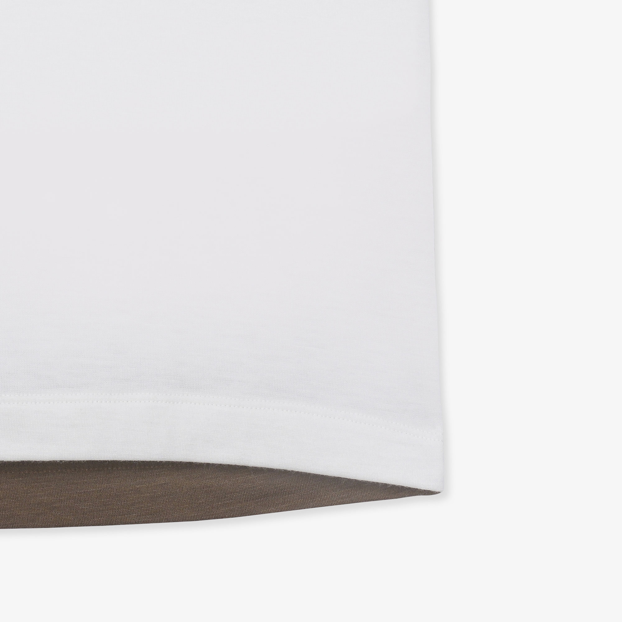 남성 앞뒤 배색 모크넥 긴팔 티셔츠_화이트