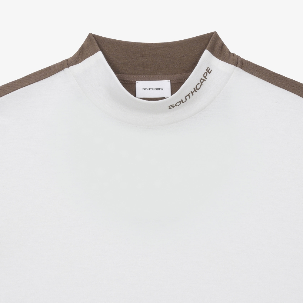 남성 앞뒤 배색 모크넥 긴팔 티셔츠_화이트