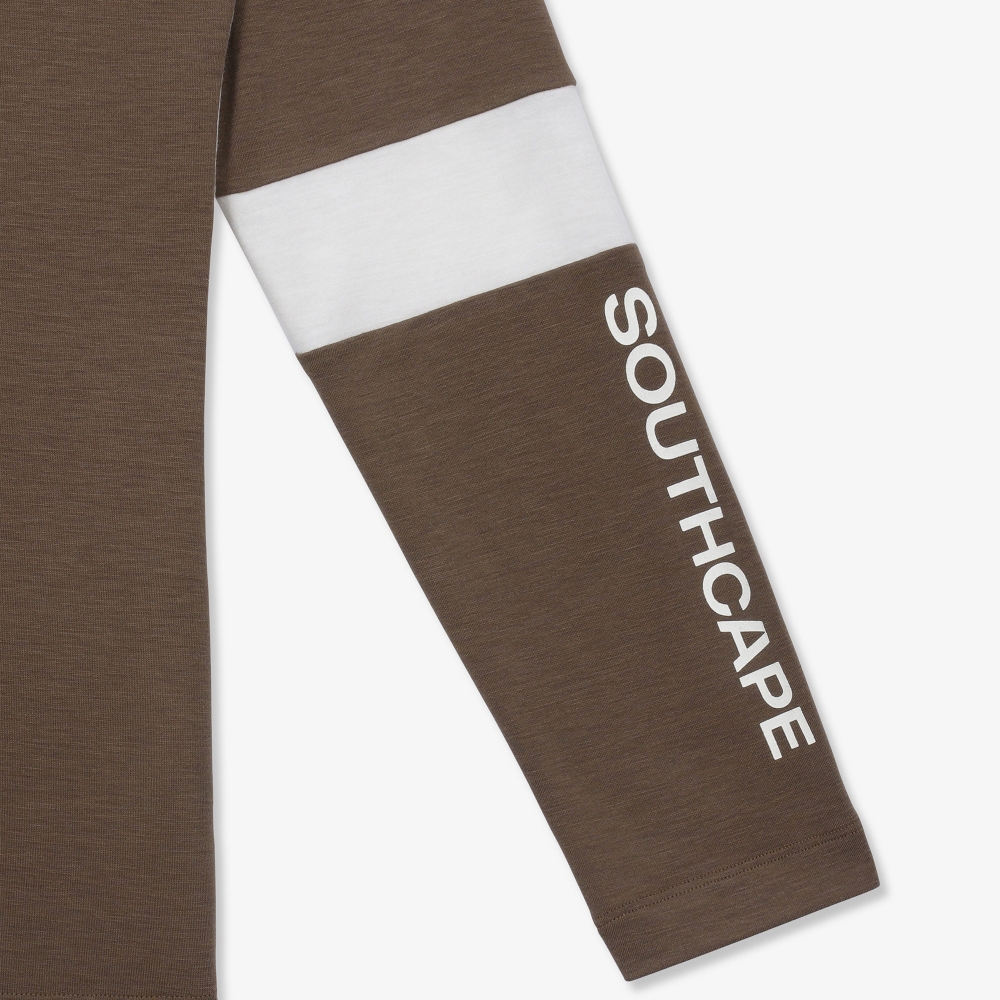 남성 앞뒤 배색 모크넥 긴팔 티셔츠_화이트