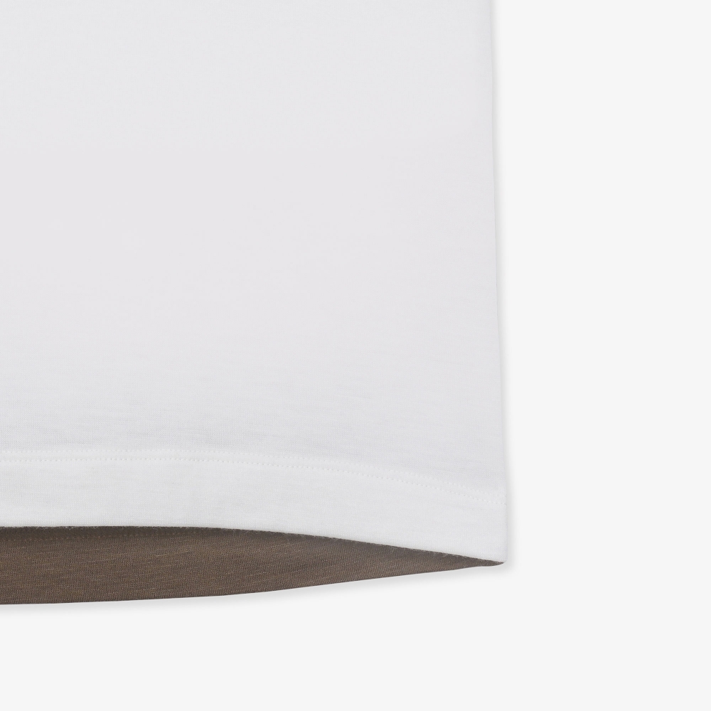 남성 앞뒤 배색 모크넥 긴팔 티셔츠_화이트