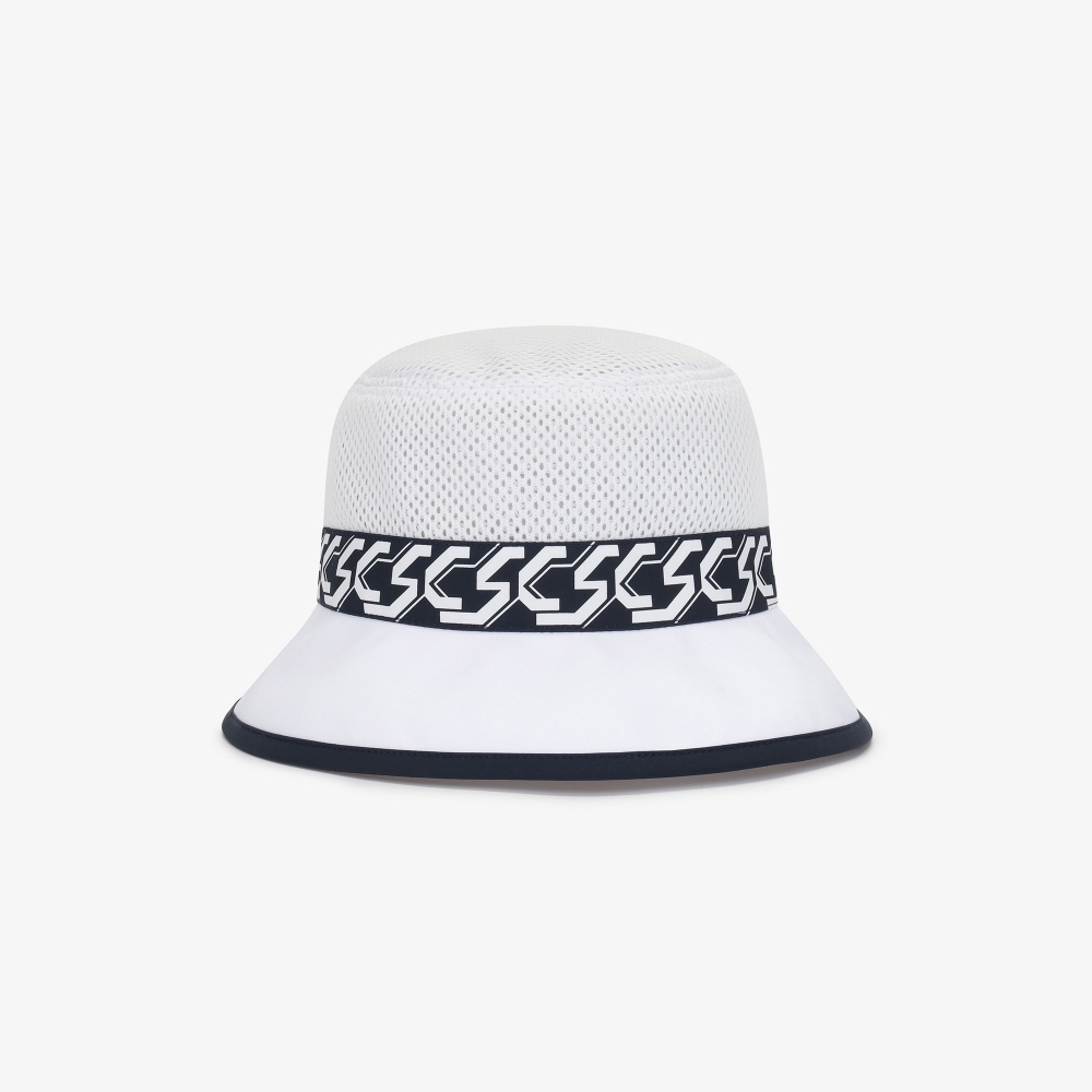 여성 SC 체인 메시 버킷햇_화이트