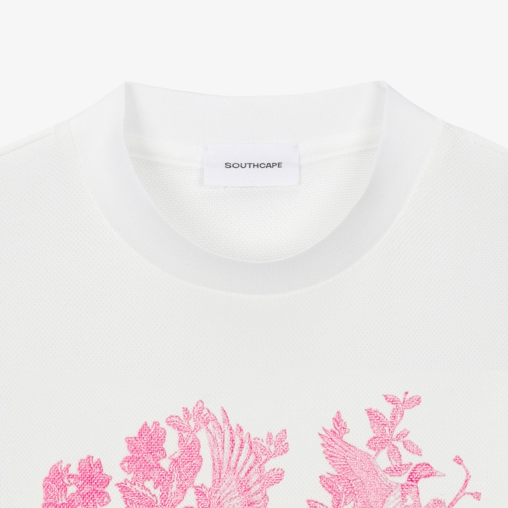 여성 네이처 아트웍 라운드 티셔츠_핑크