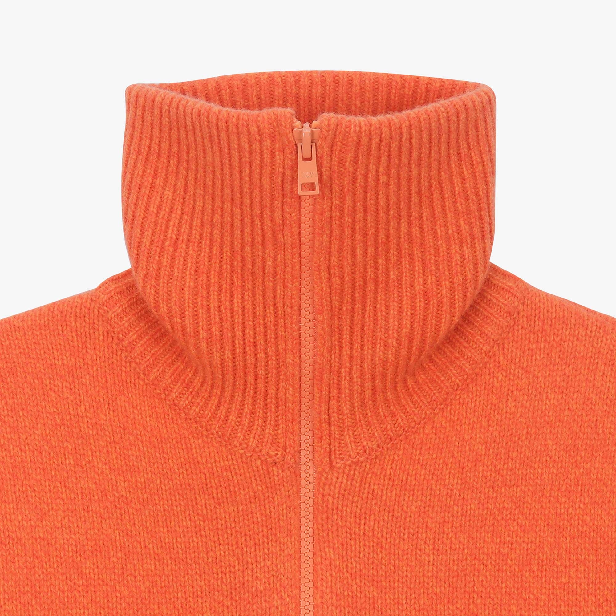 여성 16 칼라 풀집업 니트 베스트_오렌지