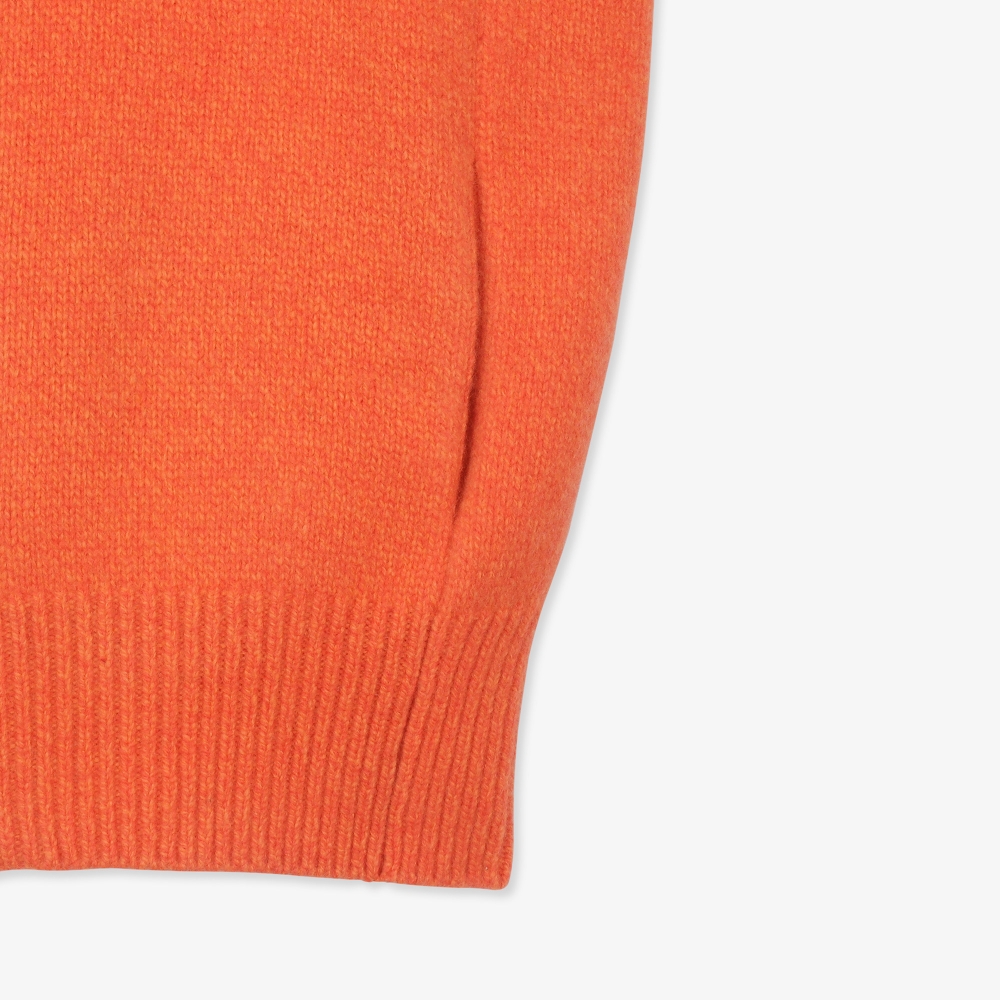 여성 16 칼라 풀집업 니트 베스트_오렌지