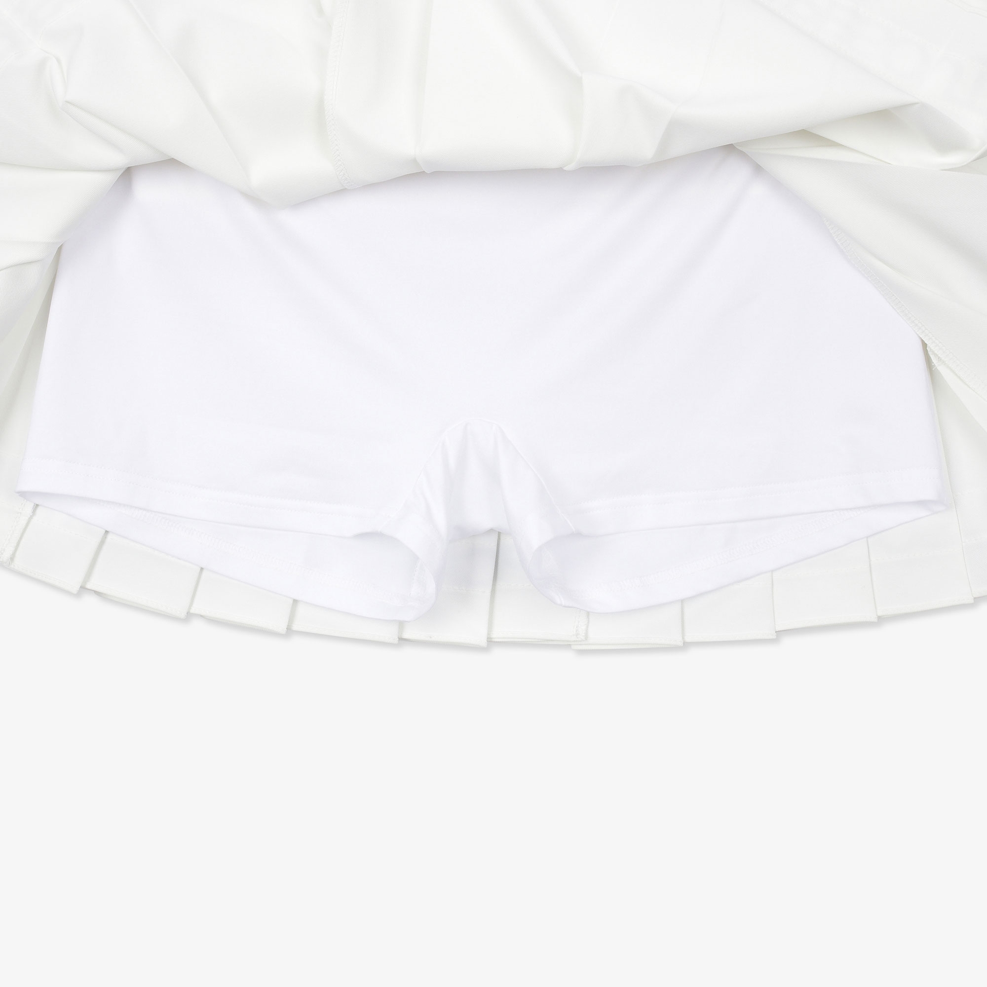 여성 23 밑단 로고 플리츠 스커트_화이트