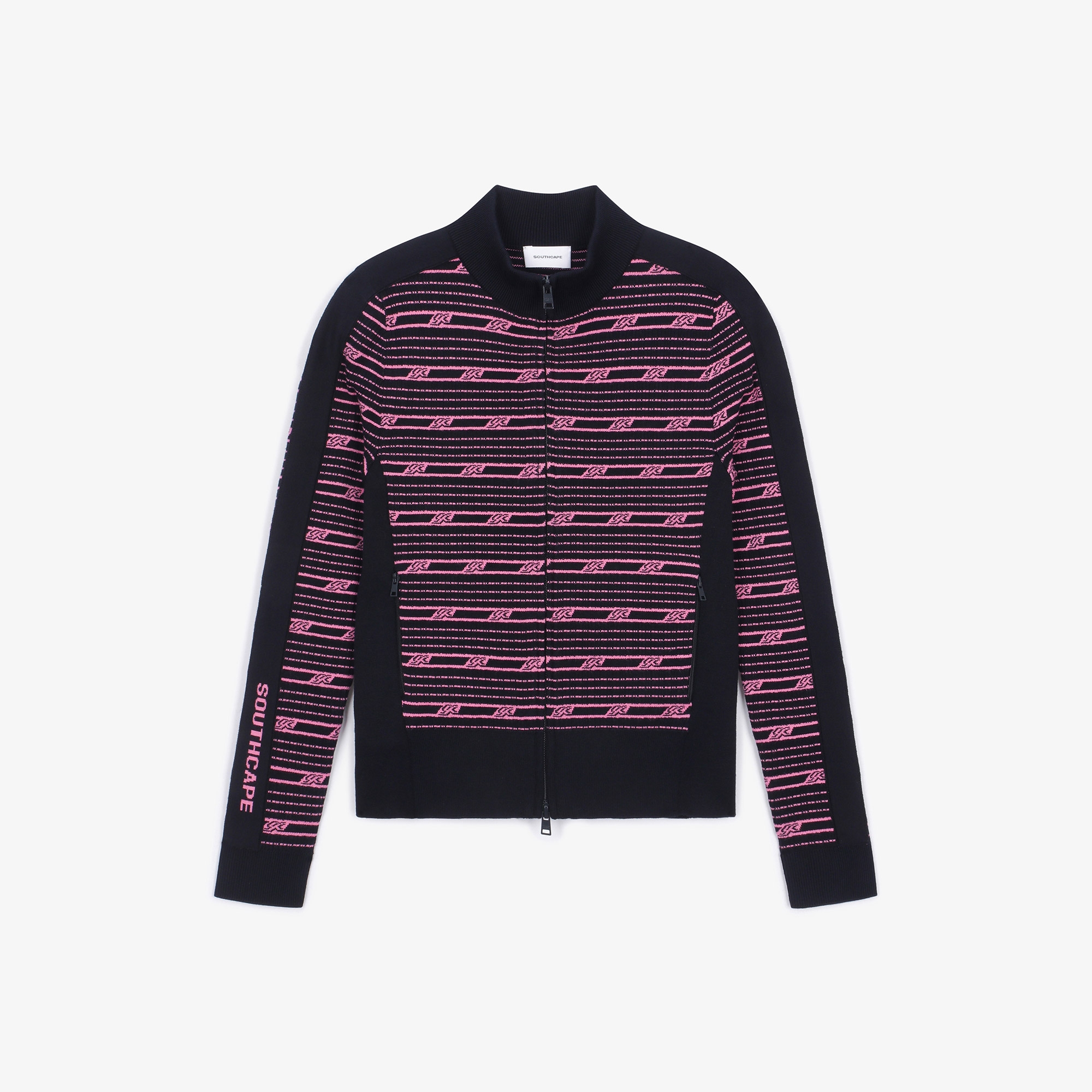 여성 SC 스트라이프 집업 가디건_네이비