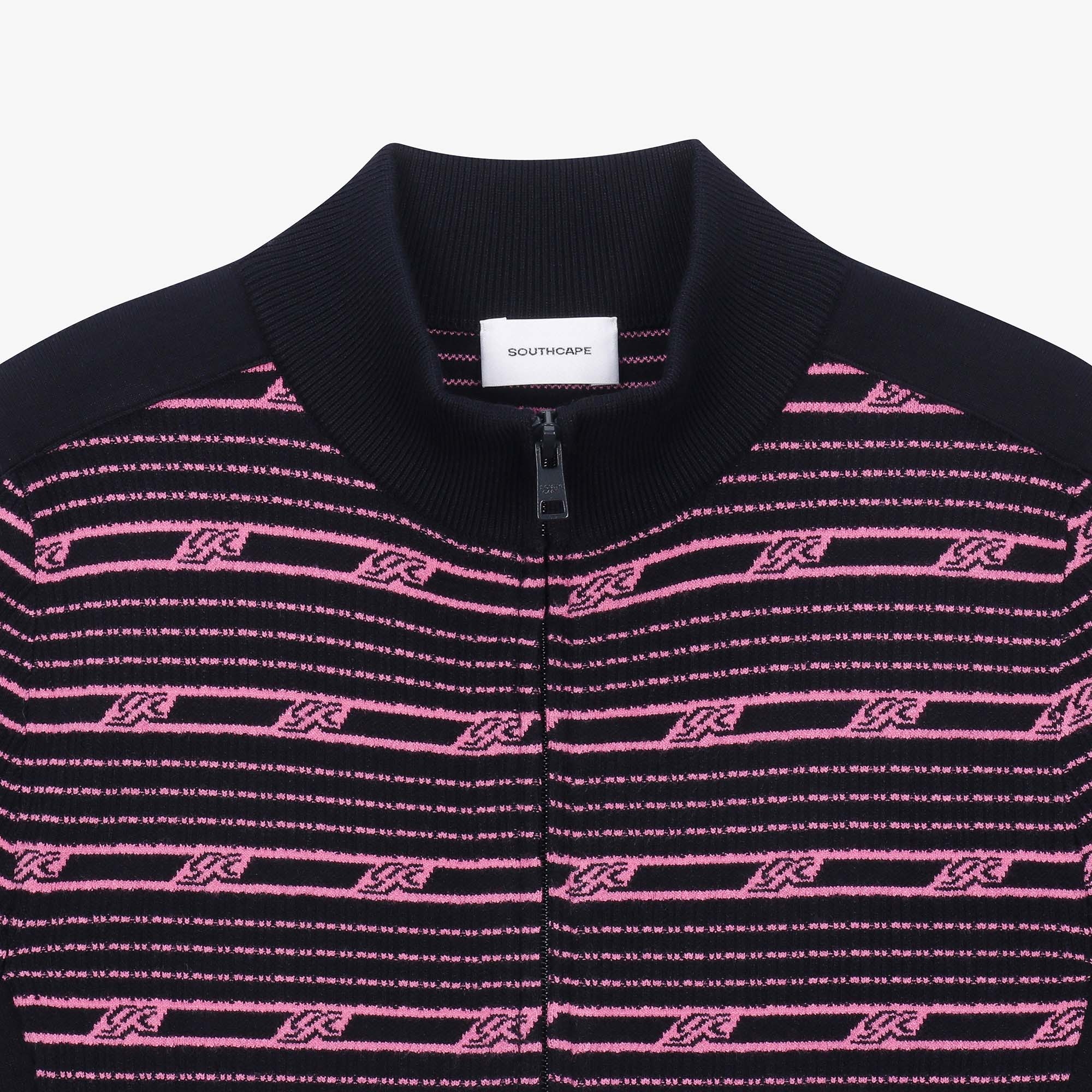 여성 SC 스트라이프 집업 가디건_네이비