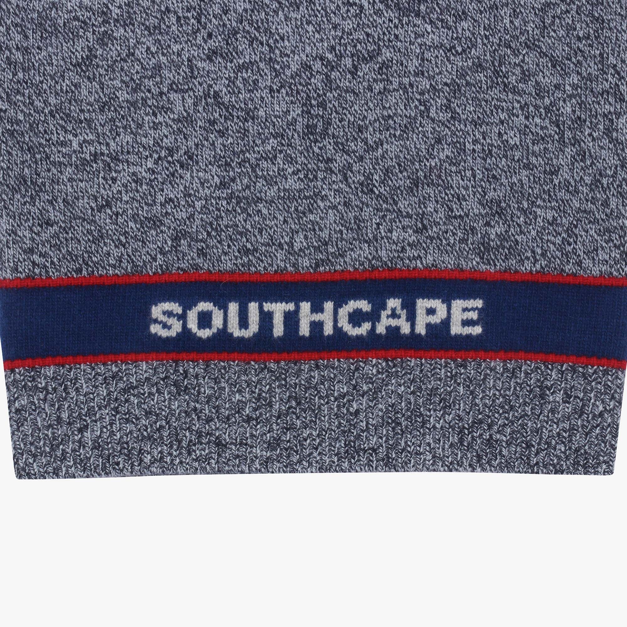 여성 로고 포인트 브이넥 니트 베스트_네이비