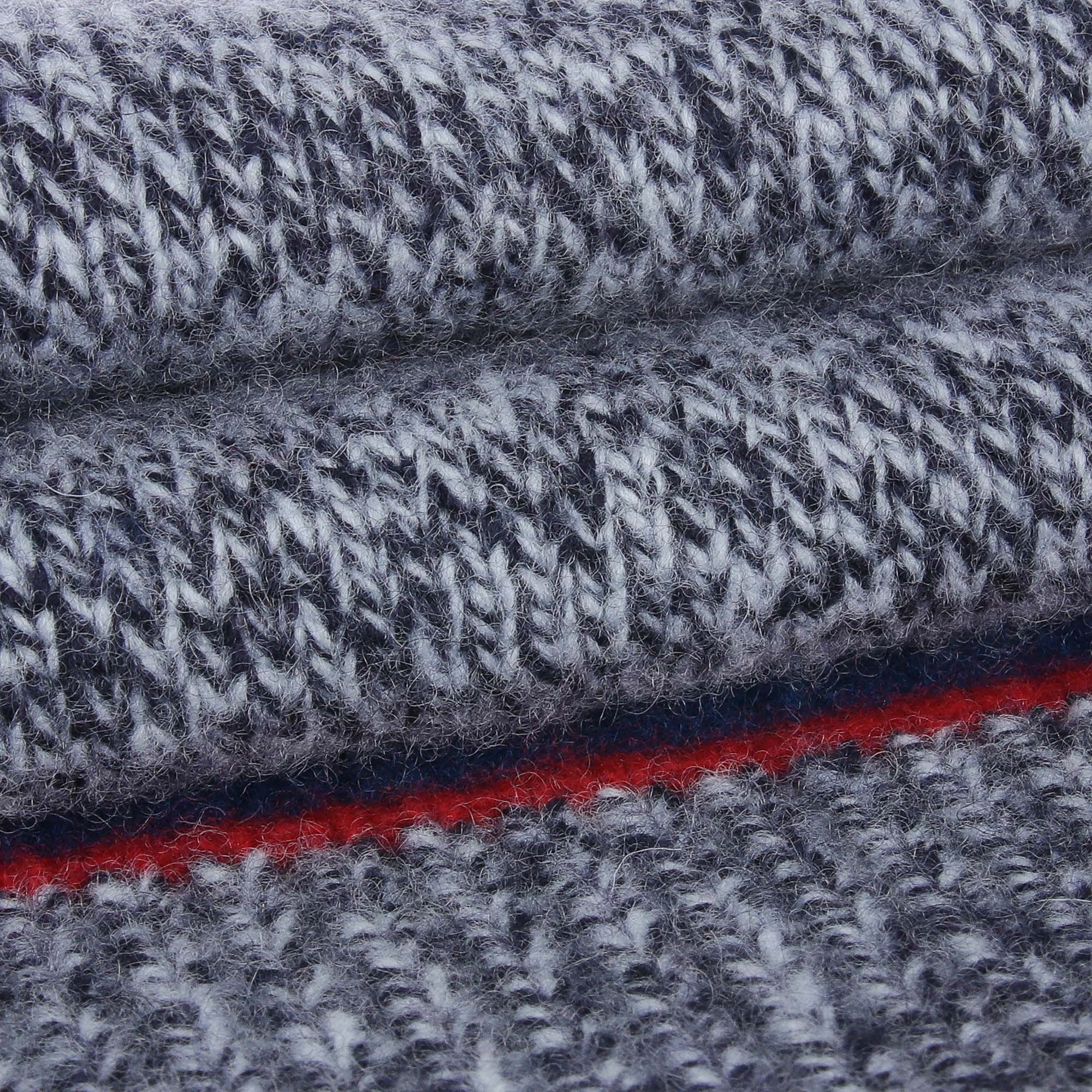 여성 로고 포인트 브이넥 니트 베스트_네이비