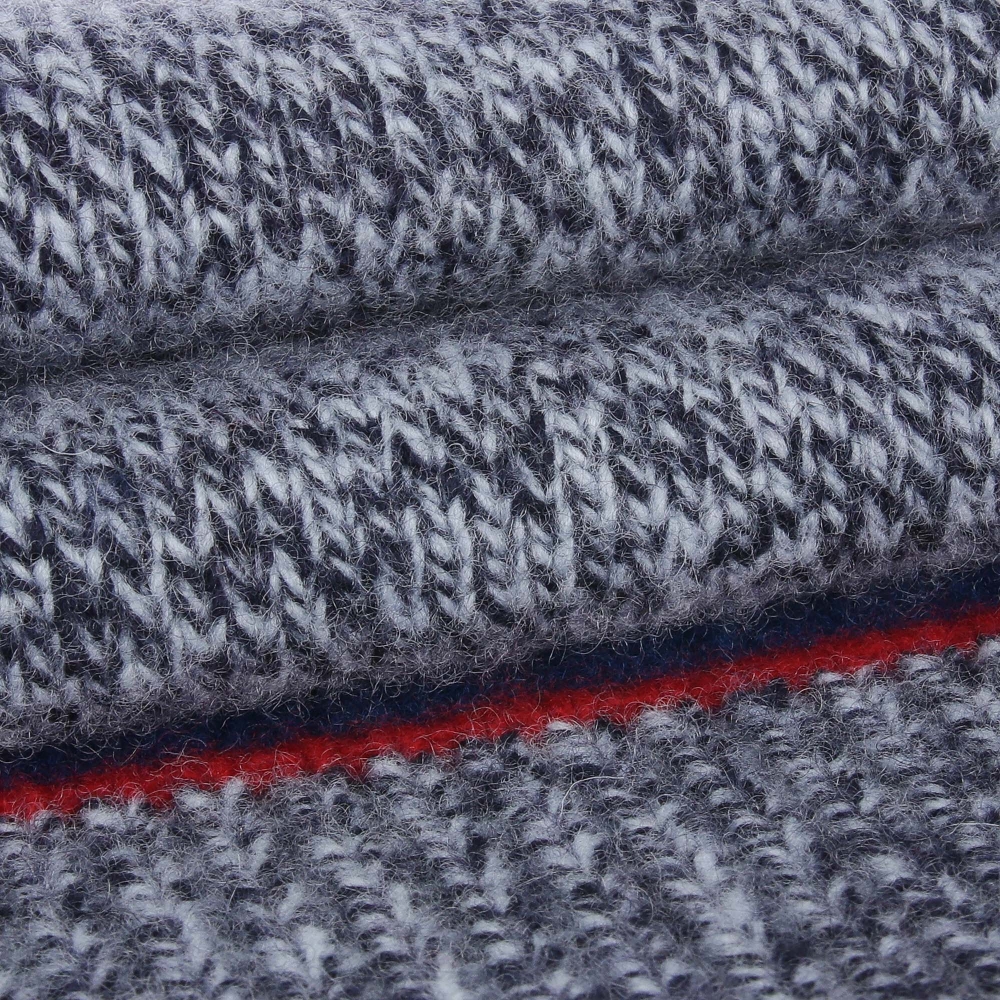 여성 로고 포인트 브이넥 니트 베스트_네이비