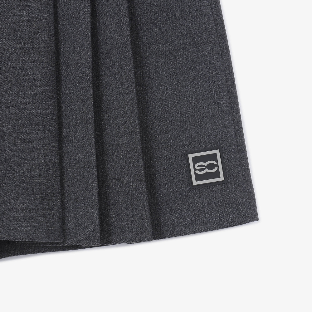 여성 긴기장 사이드 플리츠 팬츠_그레이