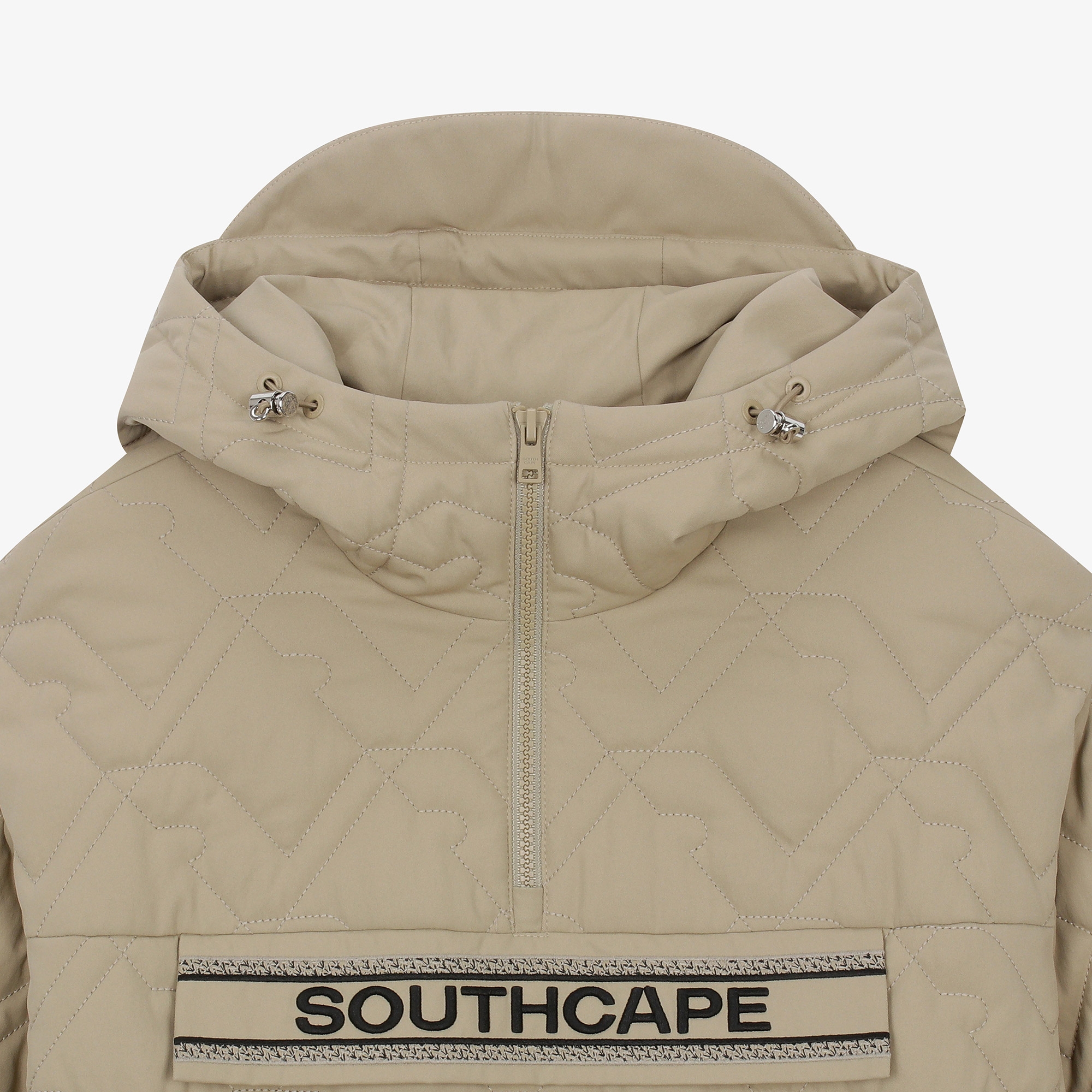 여성 볼란테 패턴 퀼팅 아노락_카키 베이지