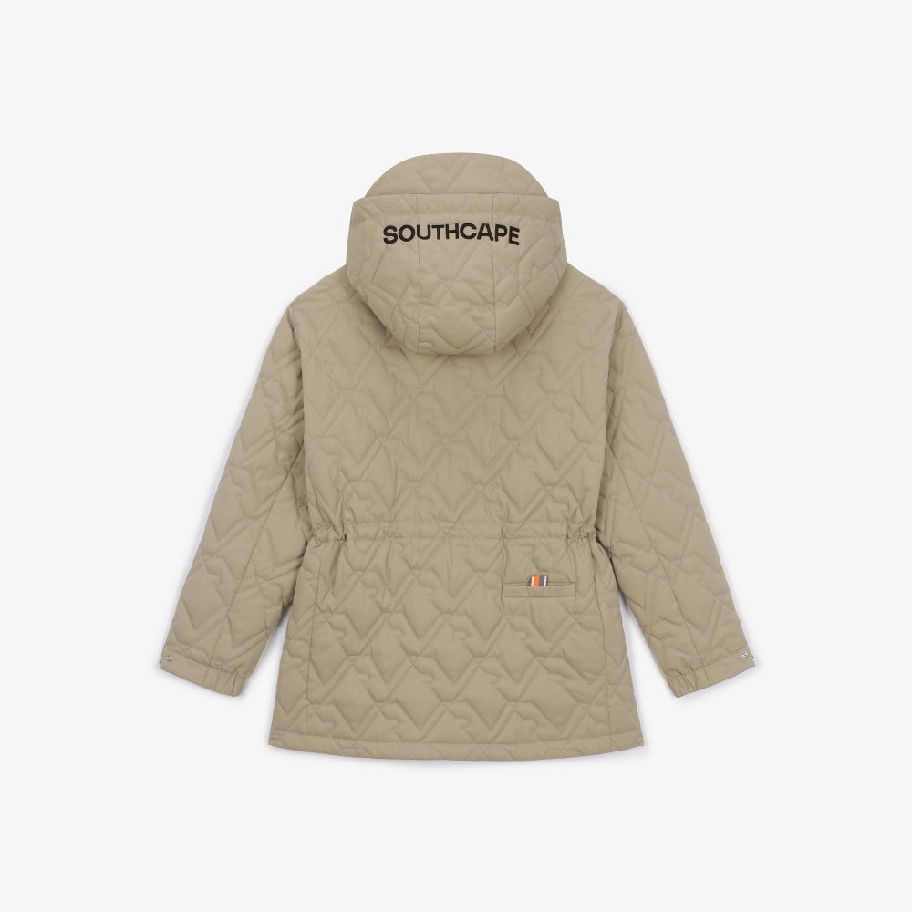 여성 볼란테 패턴 퀼팅 아노락_카키 베이지