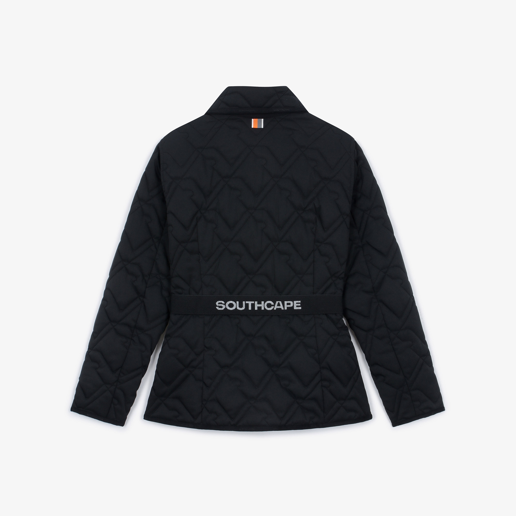 여성 볼란테 패턴 퀼팅 칼라 점퍼_블랙