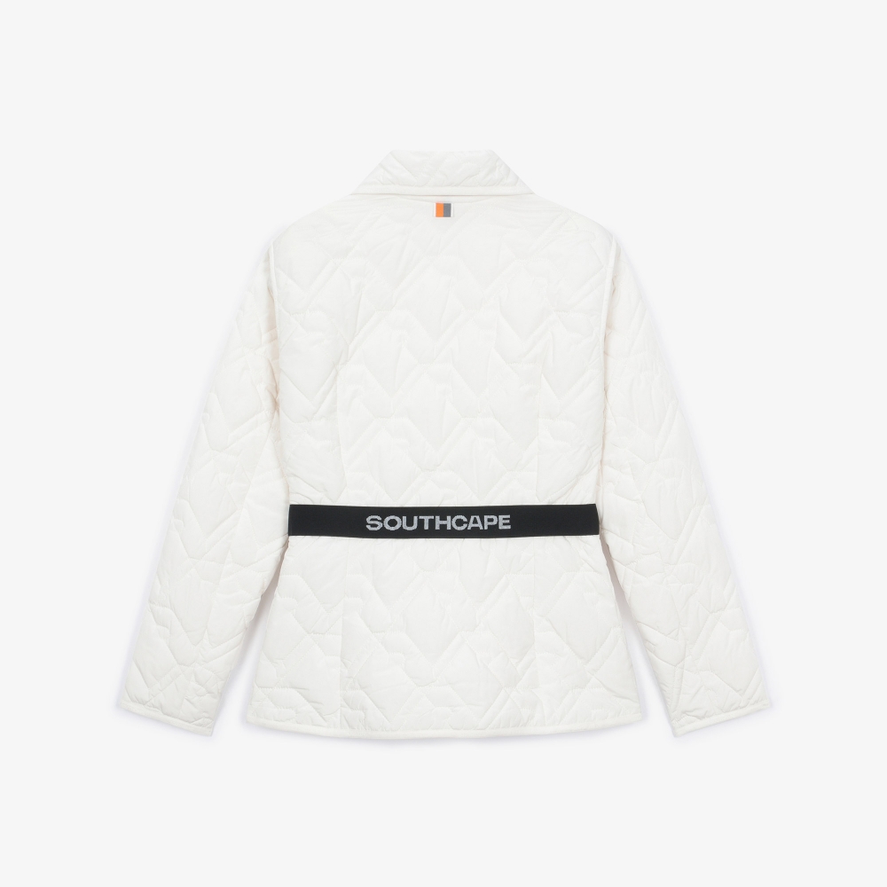 여성 볼란테 패턴 퀼팅 칼라 점퍼_아이보리