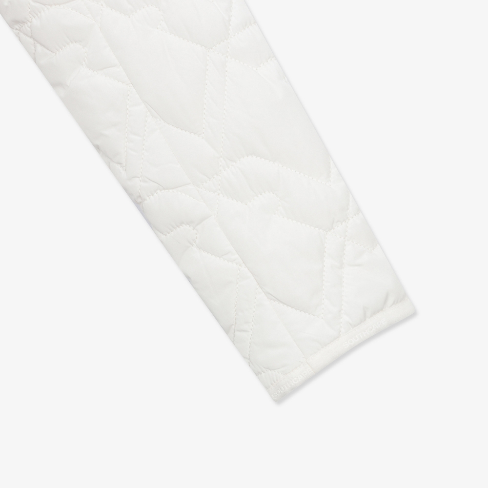 여성 볼란테 패턴 퀼팅 칼라 점퍼_아이보리