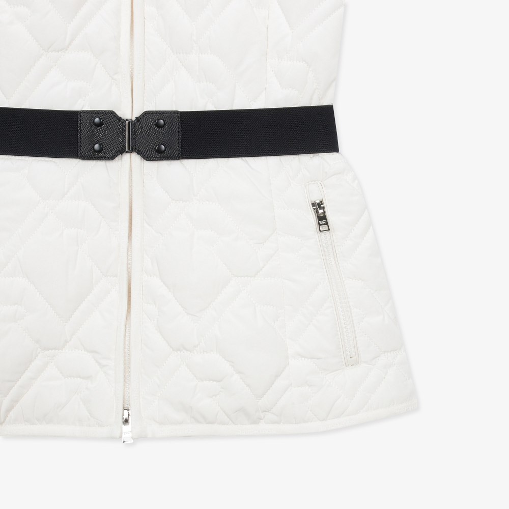 여성 볼란테 패턴 퀼팅 칼라 점퍼_아이보리