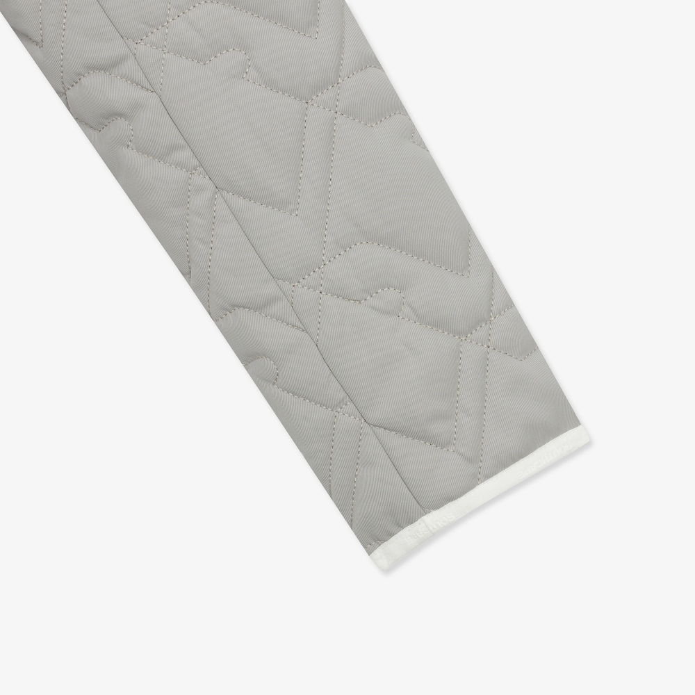 여성 볼란테 패턴 퀼팅 칼라 점퍼_세피아