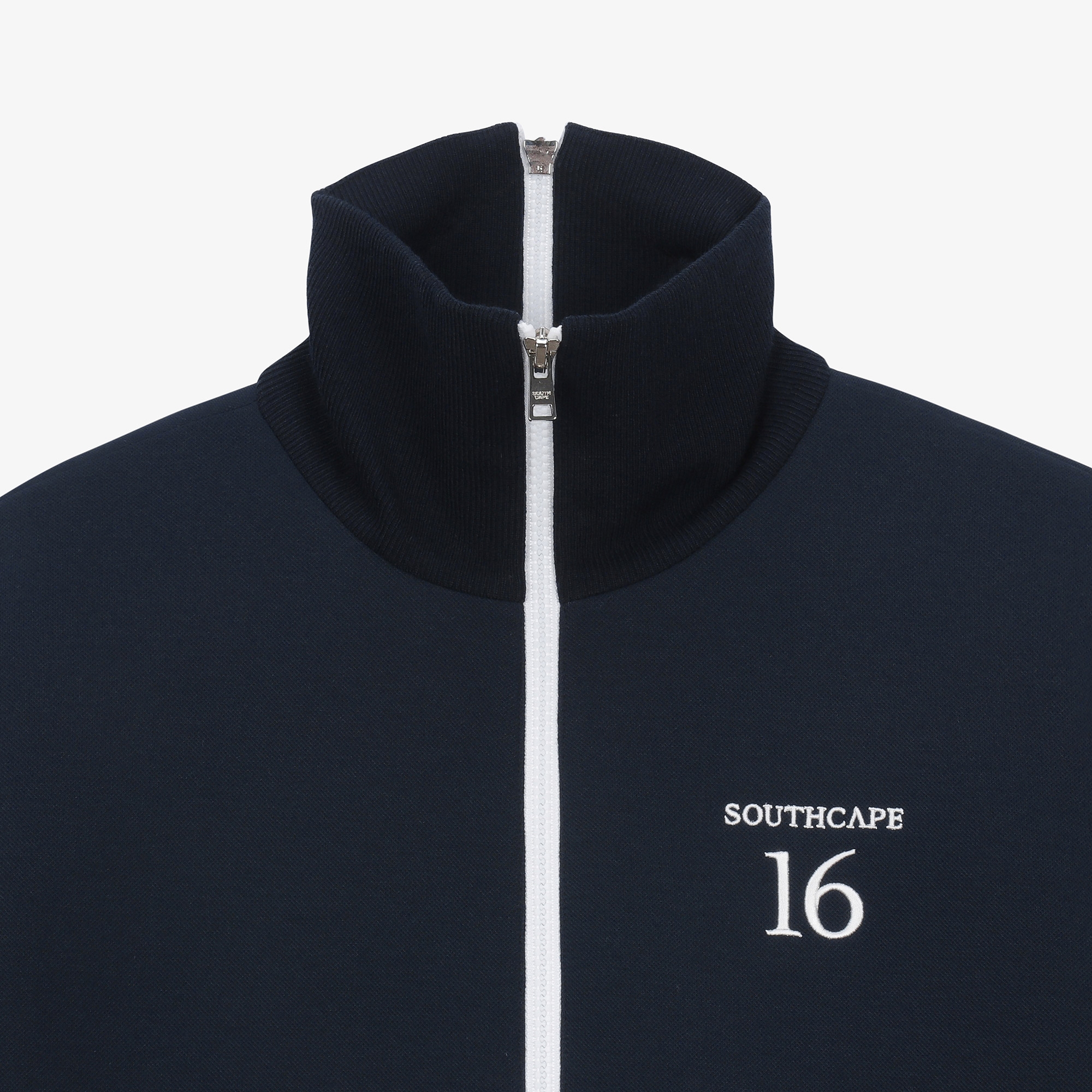 여성 16로고 저지 점퍼_네이비