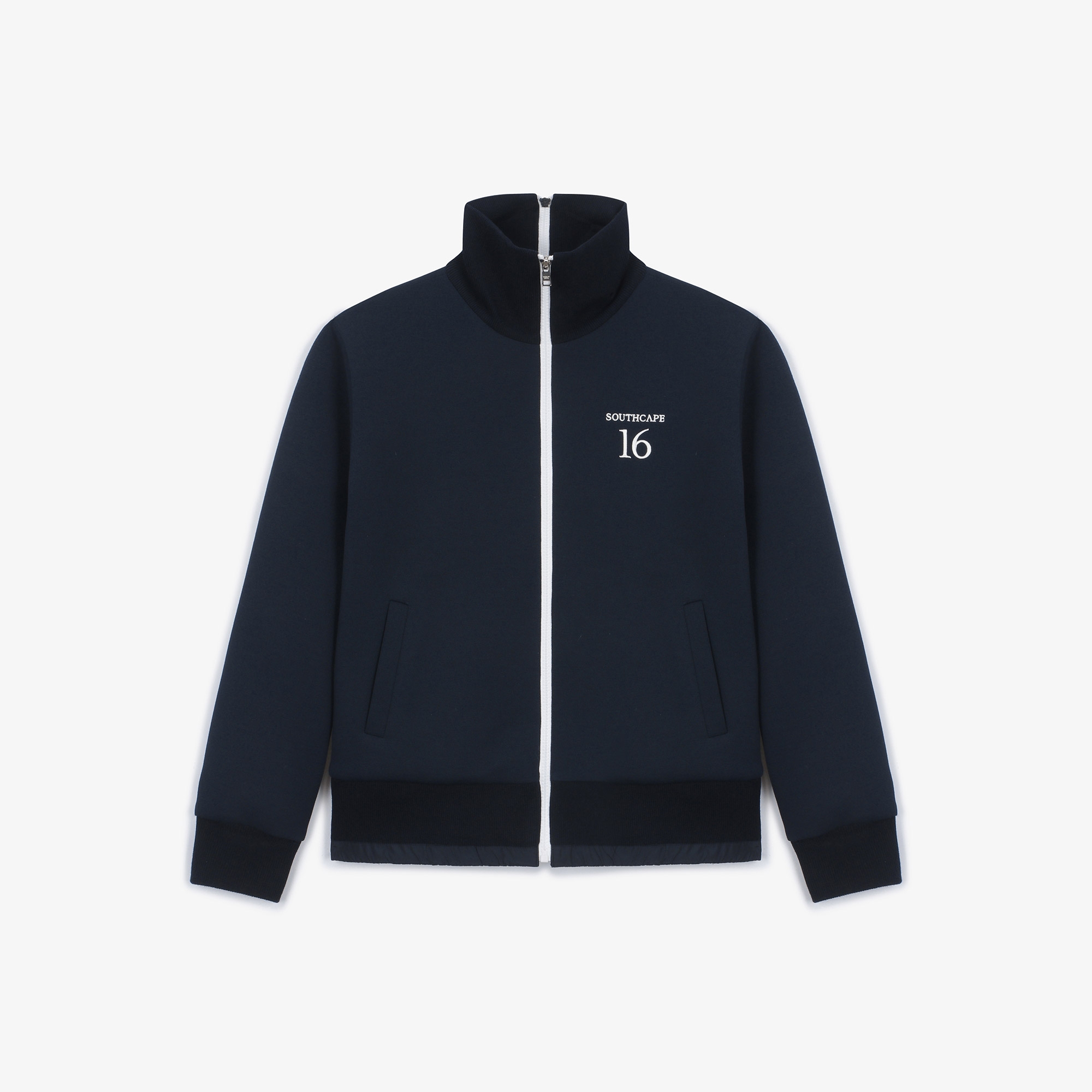 여성 16로고 저지 점퍼_네이비