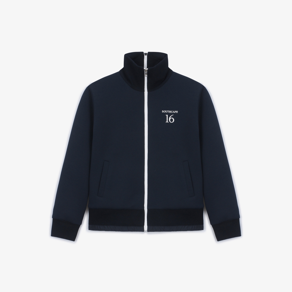 여성 16로고 저지 점퍼_네이비