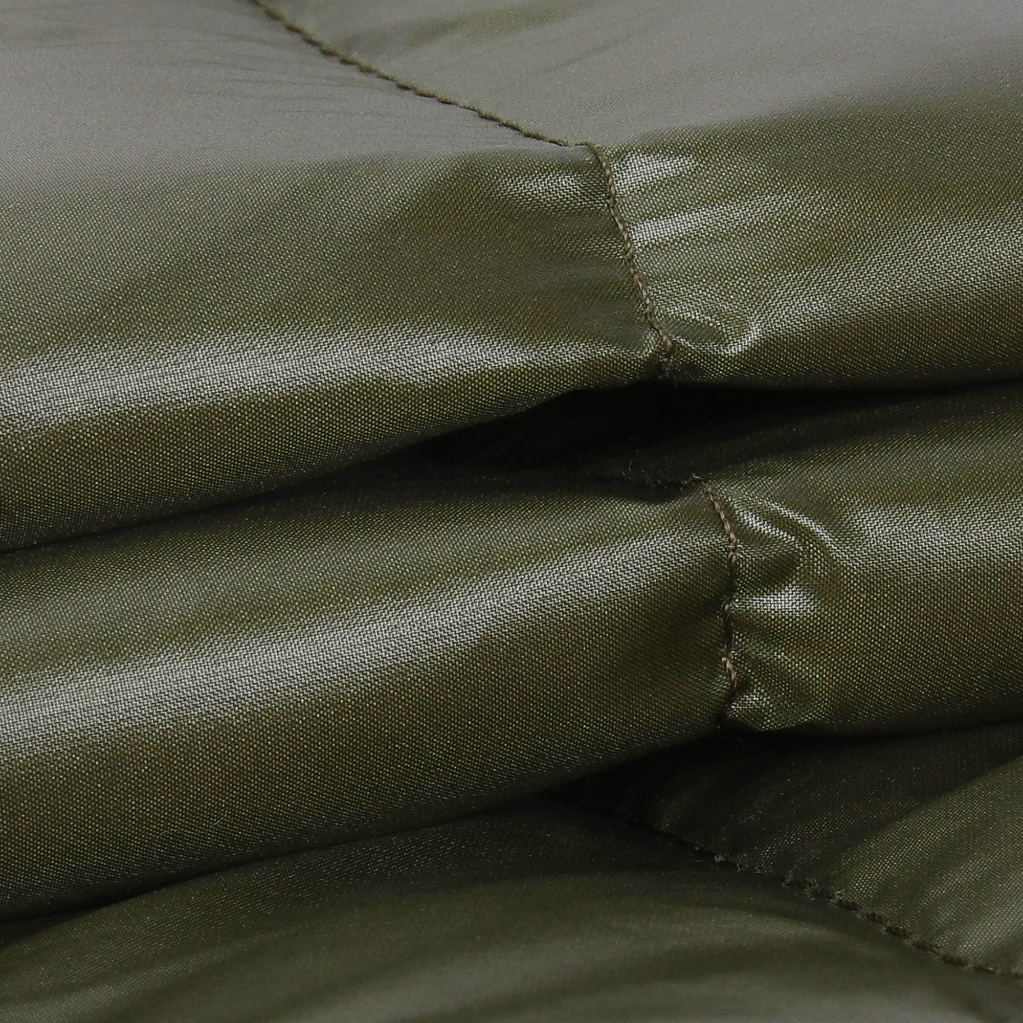 여성 글로시 하이넥 벨트 다운 베스트_카키