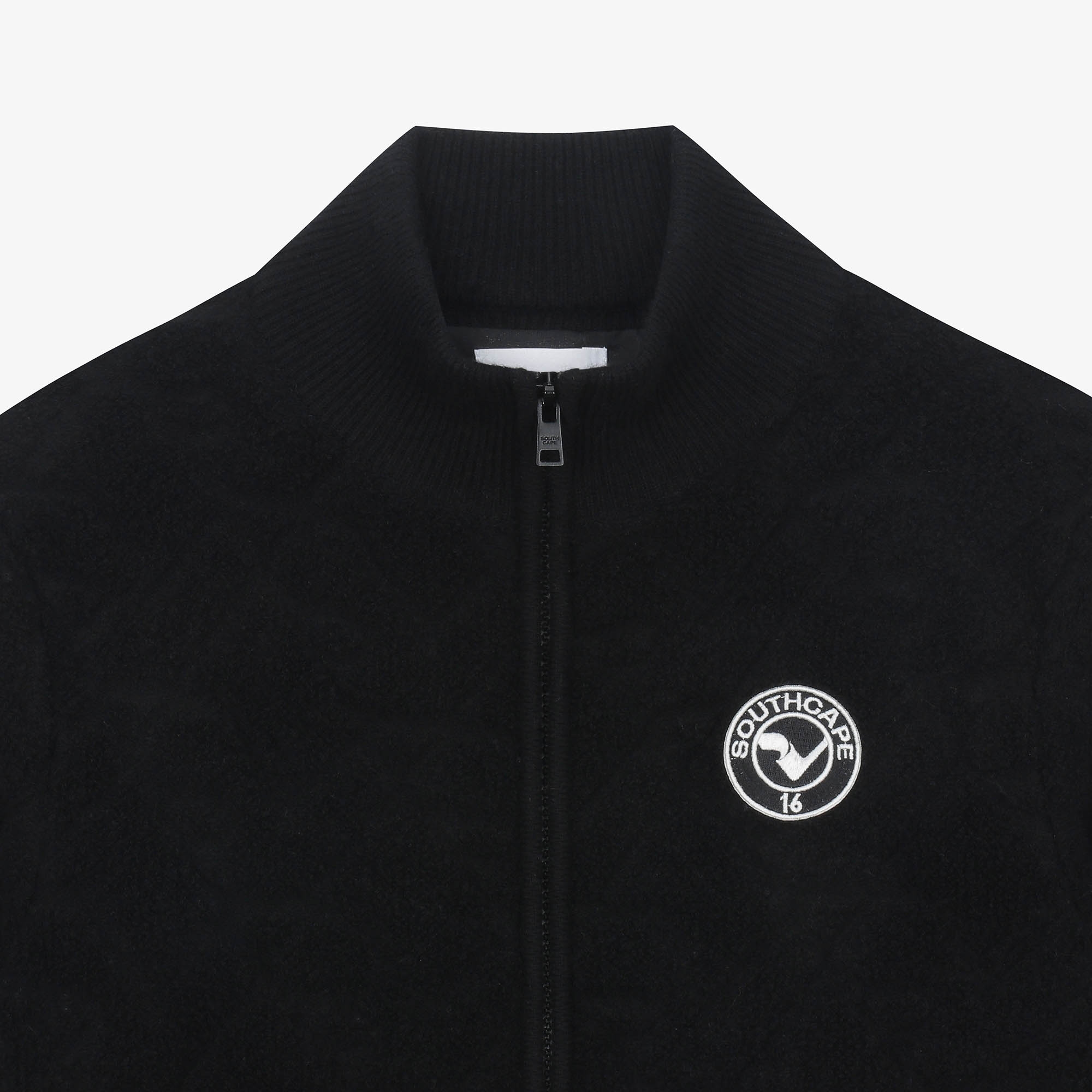 여성 볼란테 조직 니트 집업 가디건_블랙