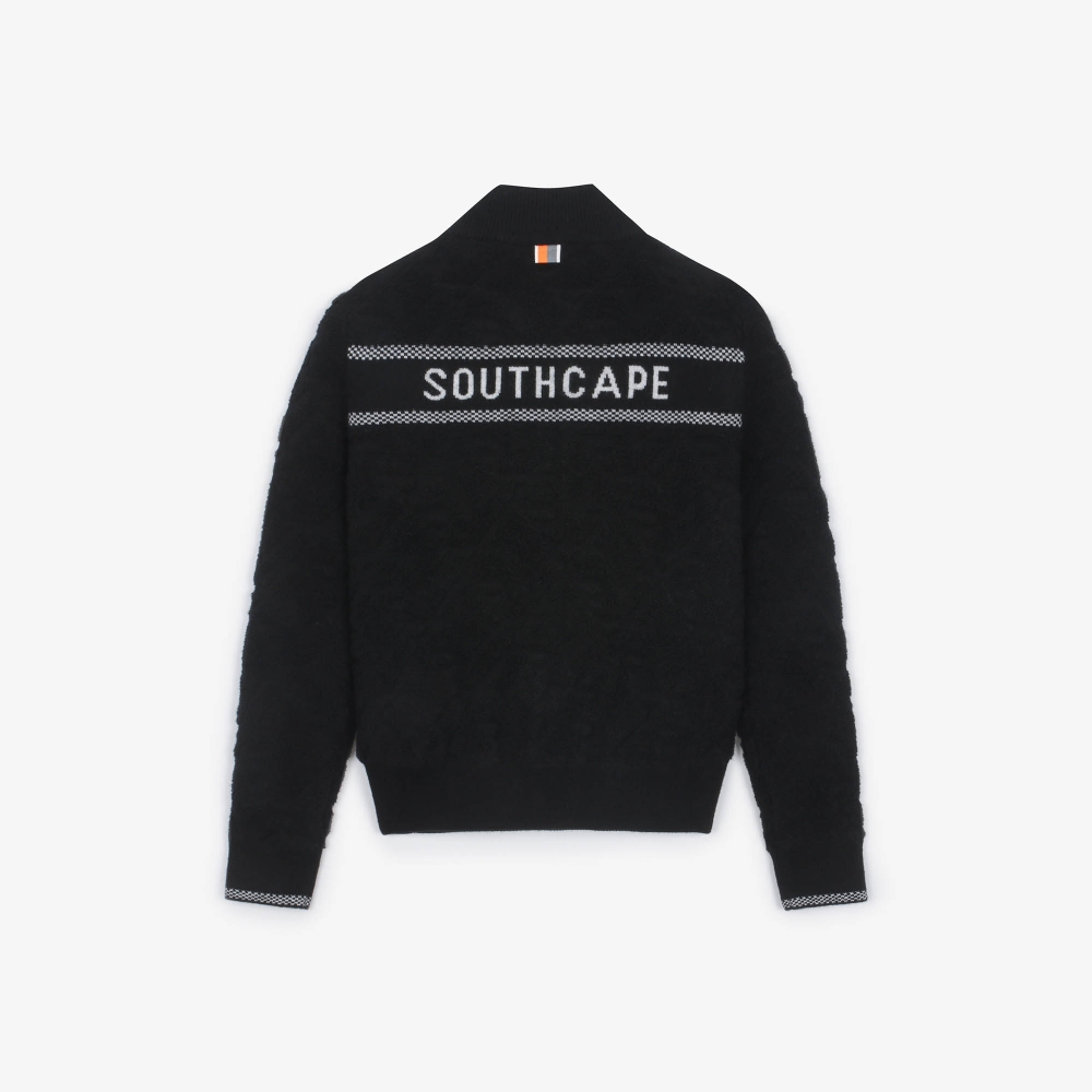 여성 볼란테 조직 니트 집업 가디건_블랙