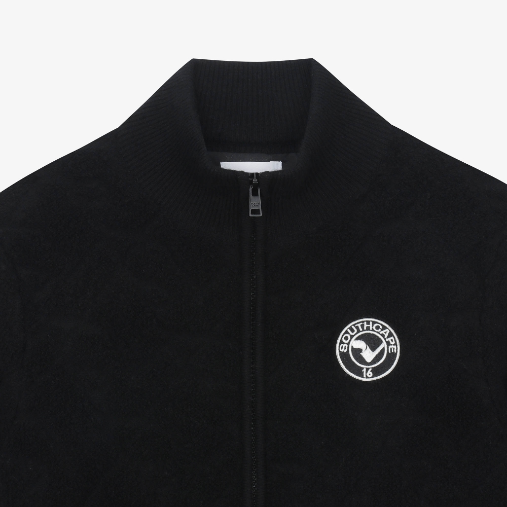 여성 볼란테 조직 니트 집업 가디건_블랙