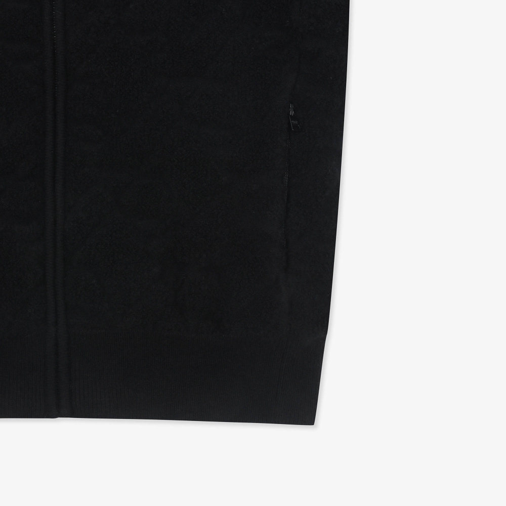 여성 볼란테 조직 니트 집업 가디건_블랙