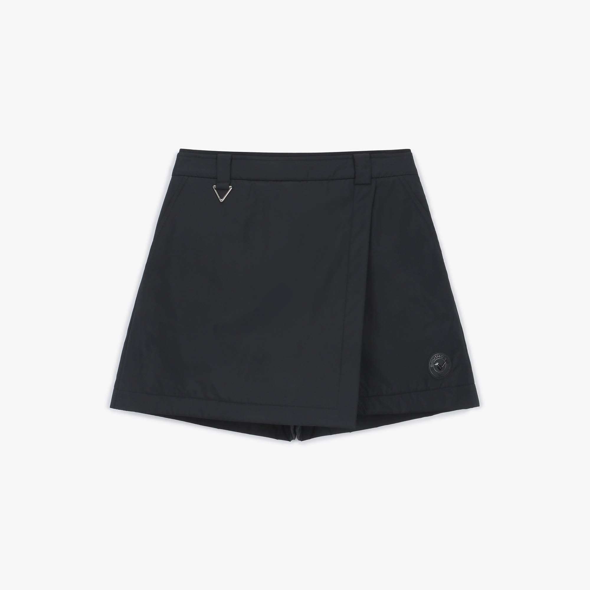 여성 패딩 랩 스커트 팬츠_블랙