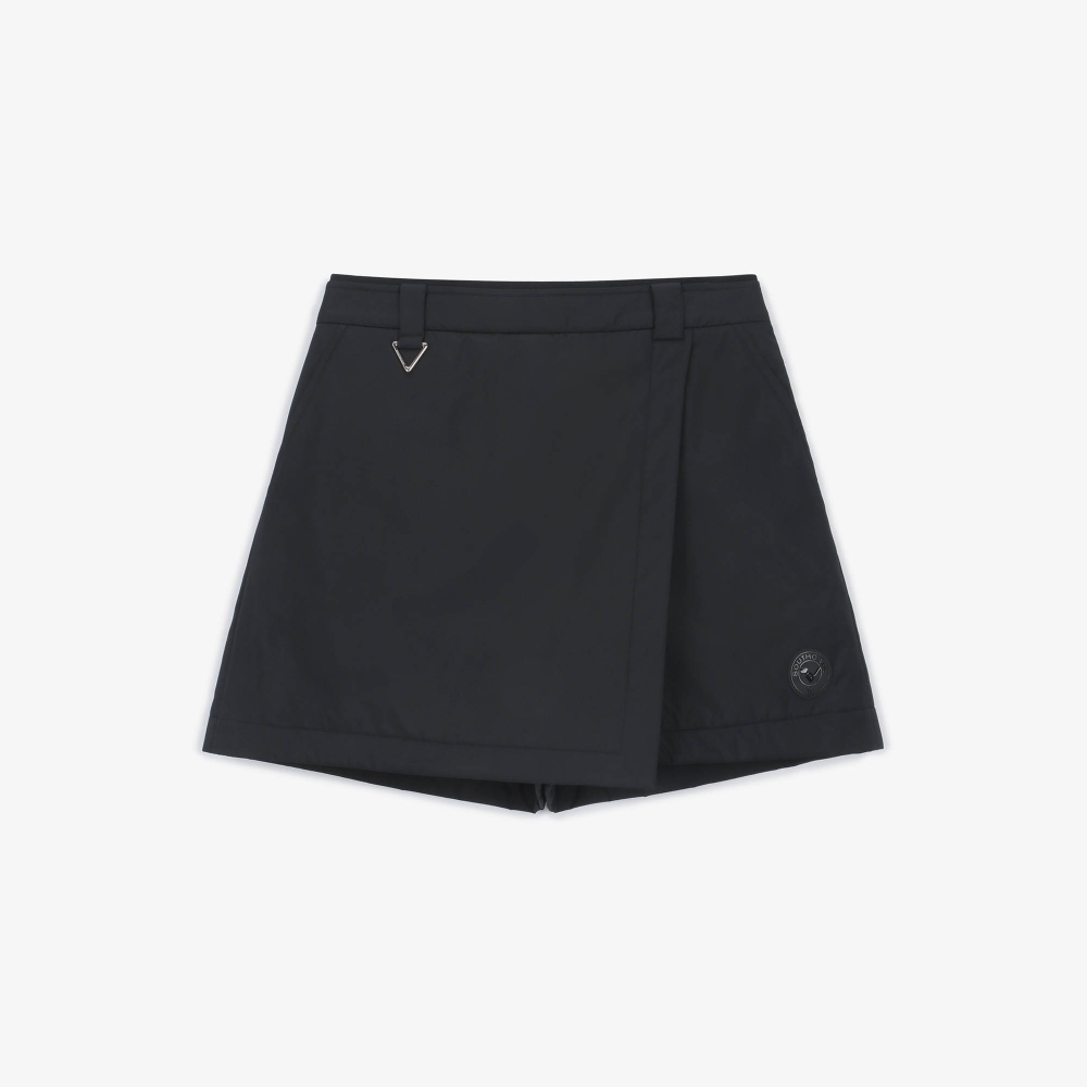 여성 패딩 랩 스커트 팬츠_블랙