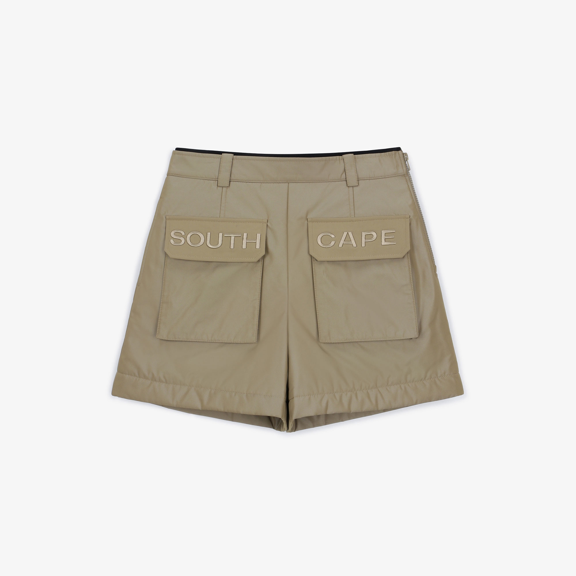 여성 빅 포켓 패딩 숏 팬츠_베이지