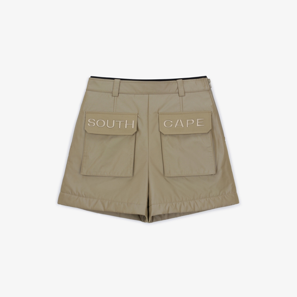 여성 빅 포켓 패딩 숏 팬츠_베이지