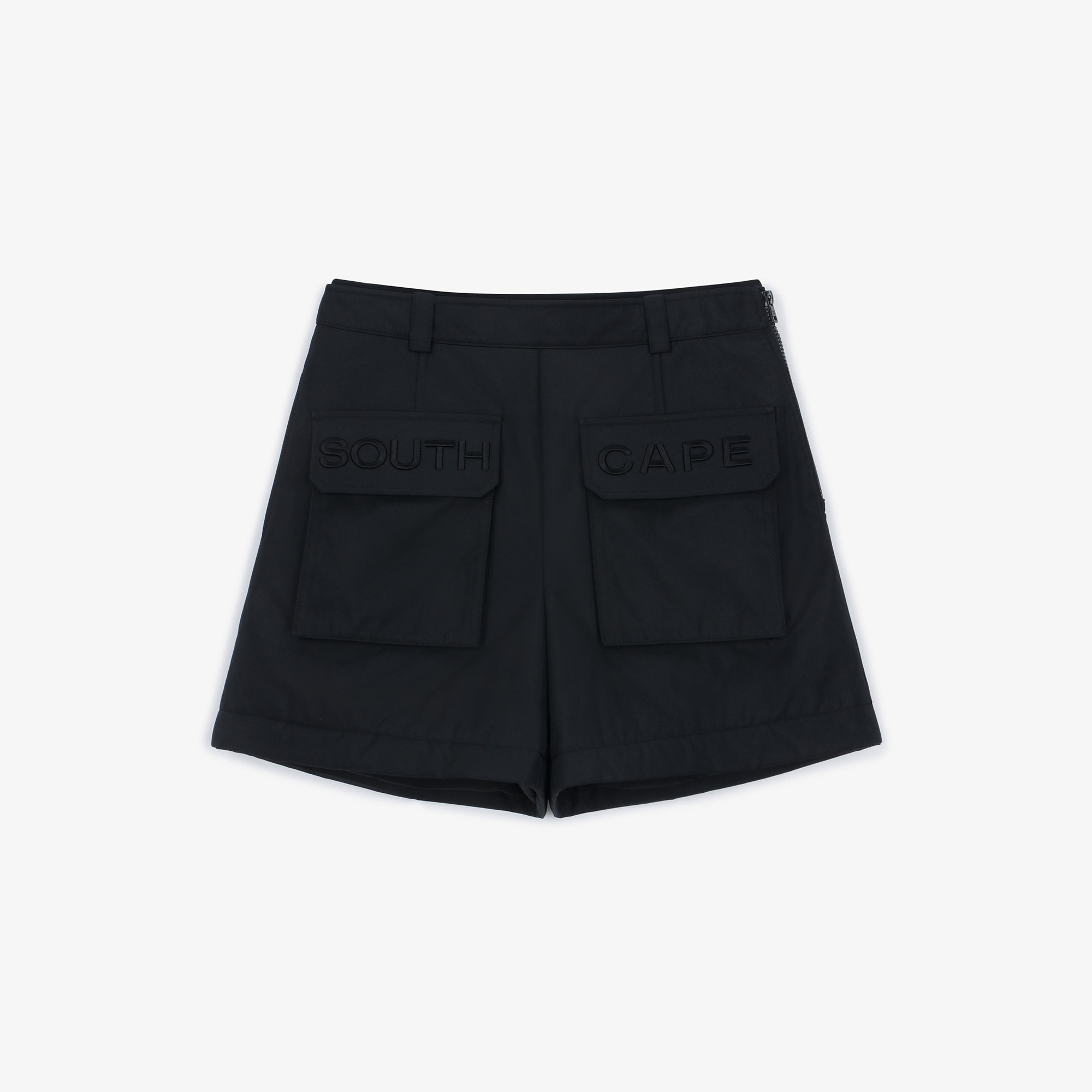 여성 빅 포켓 패딩 숏 팬츠_블랙