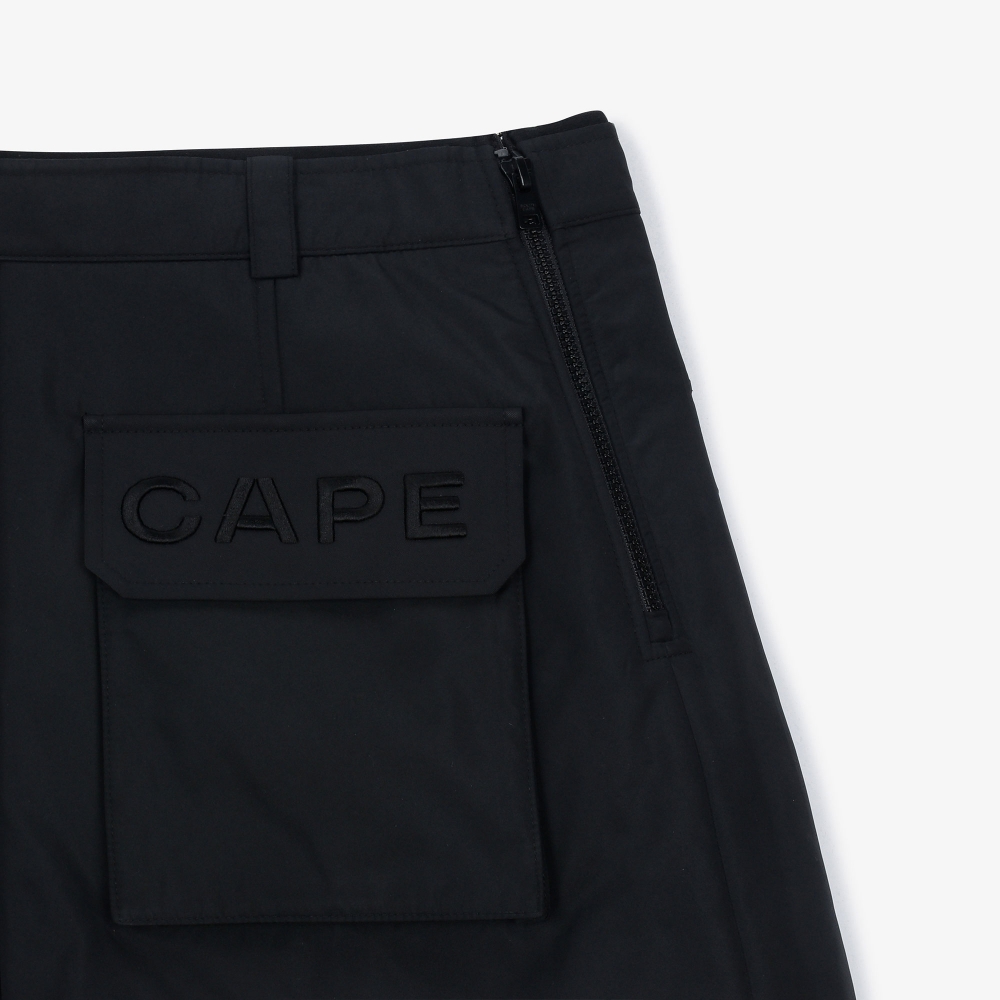 여성 빅 포켓 패딩 숏 팬츠_블랙