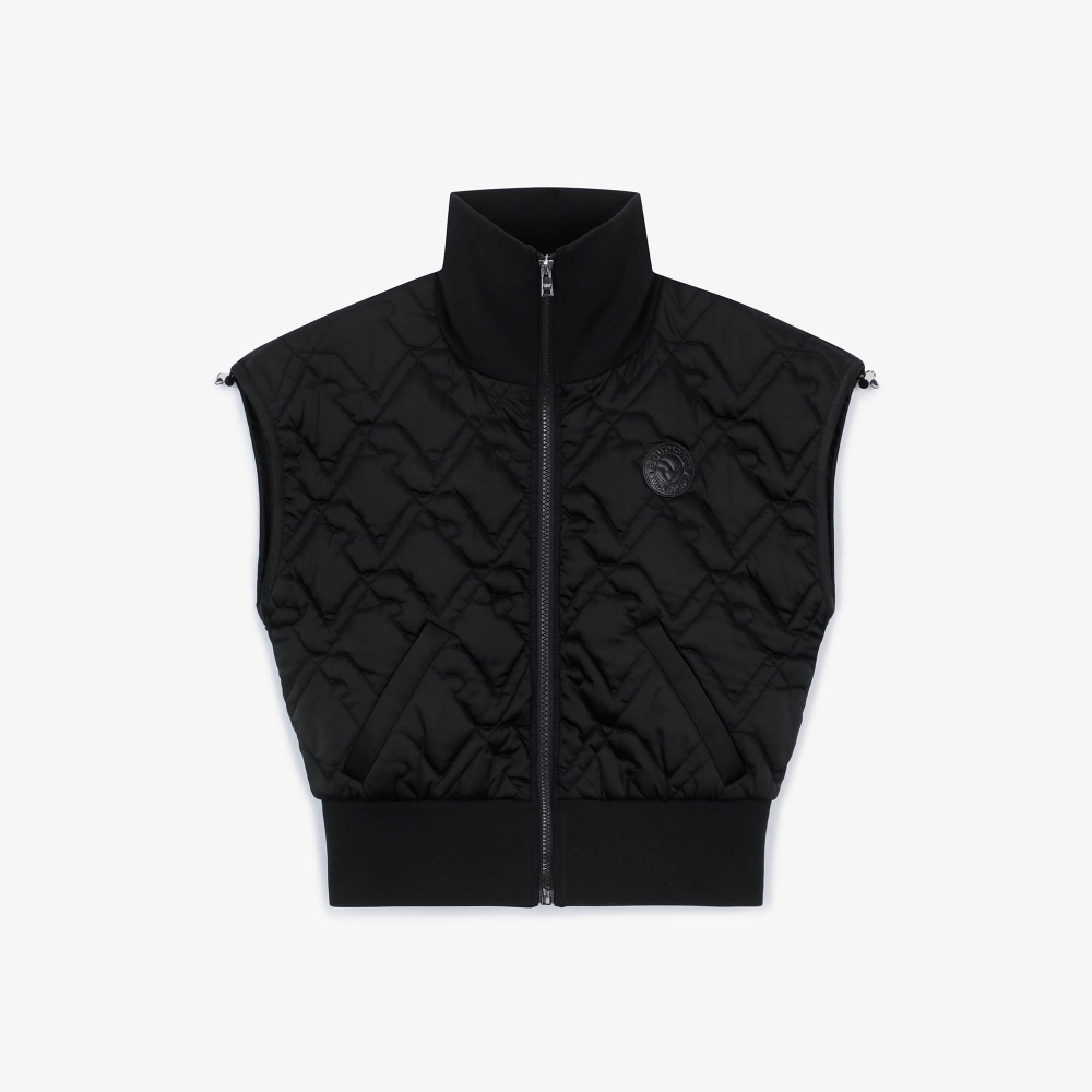 여성 볼란테 퀼팅 패딩 베스트_블랙