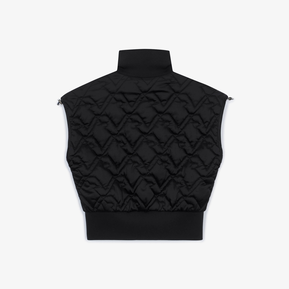 여성 볼란테 퀼팅 패딩 베스트_블랙