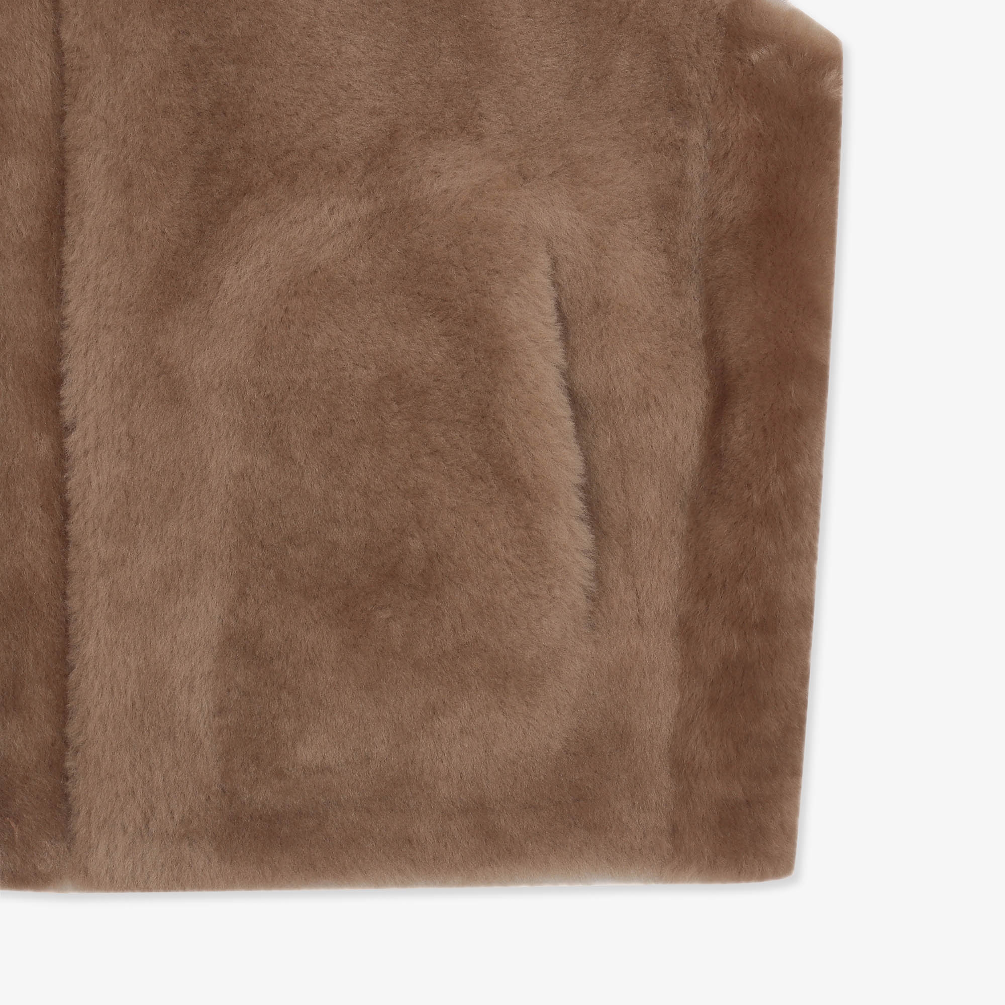 여성 무스탕 리버시블 후드 베스트_카멜